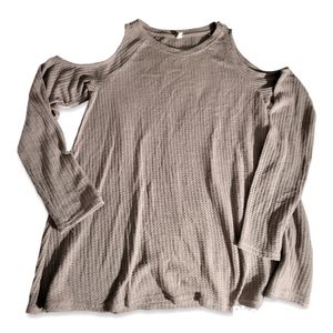 PINKBLUSH Maternity cold shoulder grey longsleeve sweater  L